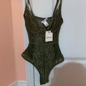 Olive lace bodysuit